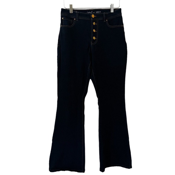 INC International Concepts Flare Leg Regular Fit Stretchy Button Fly Jeans - 8 - Picture 1 of 8